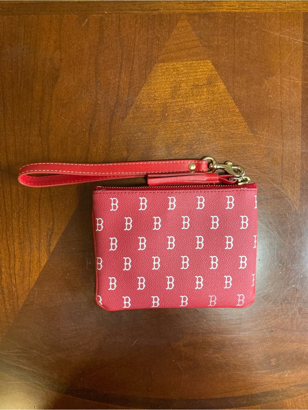 Dooney & Bourke Boston Red Sox Signature Red Leather Wristlet Top Zip Tassel EUC - Picture 5 of 12